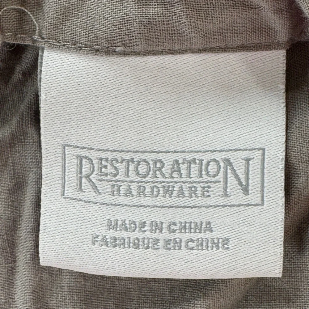 Restoration Hardware Size 26x26 Gray Quilted 100% Cotton Euro Sham